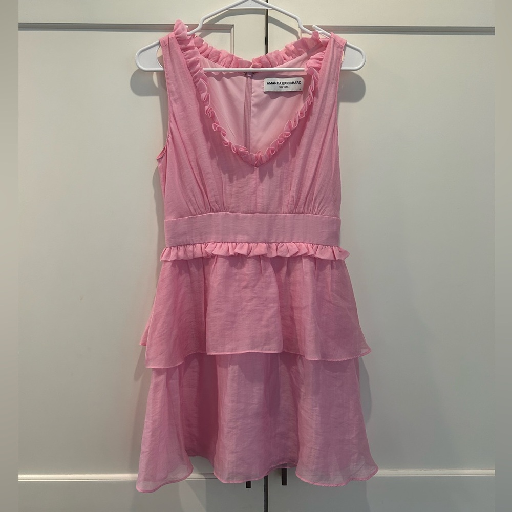 Amanda Uprichard Ruffled Pink Mini Dress